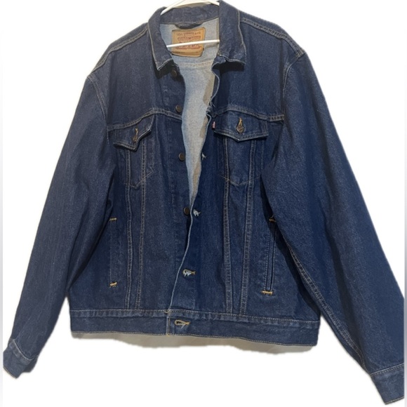 Vintage Levi's 70506-0216 Trucker Jean Jacket Dark Blue Denim Men XL